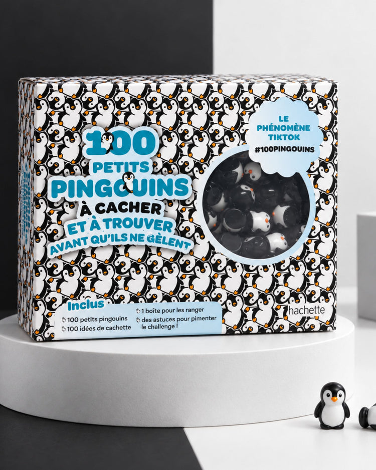 Vue rapprochée de petits pingouins en plastique colorés