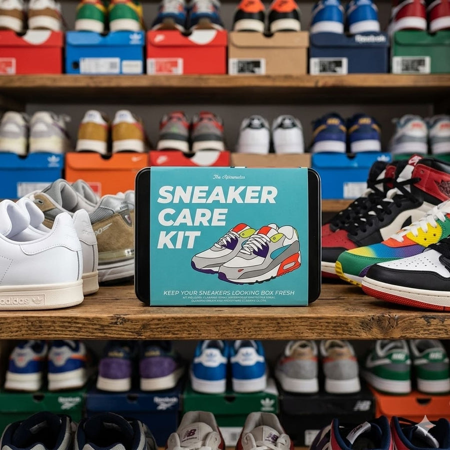 Kit d'entretien pour baskets avec brosse et nettoyant