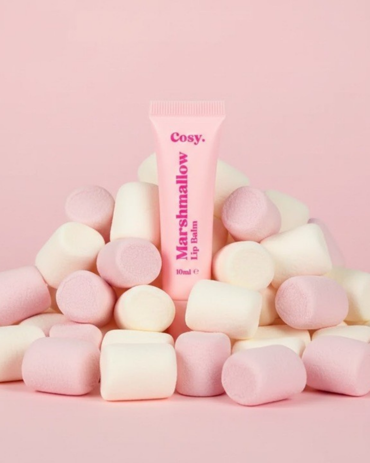 Baume à lèvres Marshmallow avec texture crémeuse et douce
