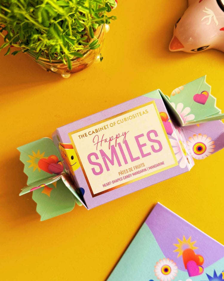 Papillote de bonbons Happy avec motif coloré et fruits