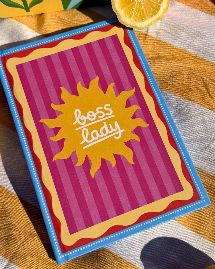 Carnet Boss Lady avec motif coloré et couverture texturée