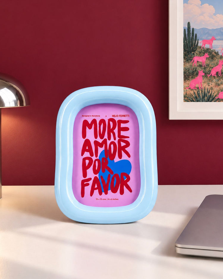 Cadre photo glossy avec forme irrégulière et couleur vive