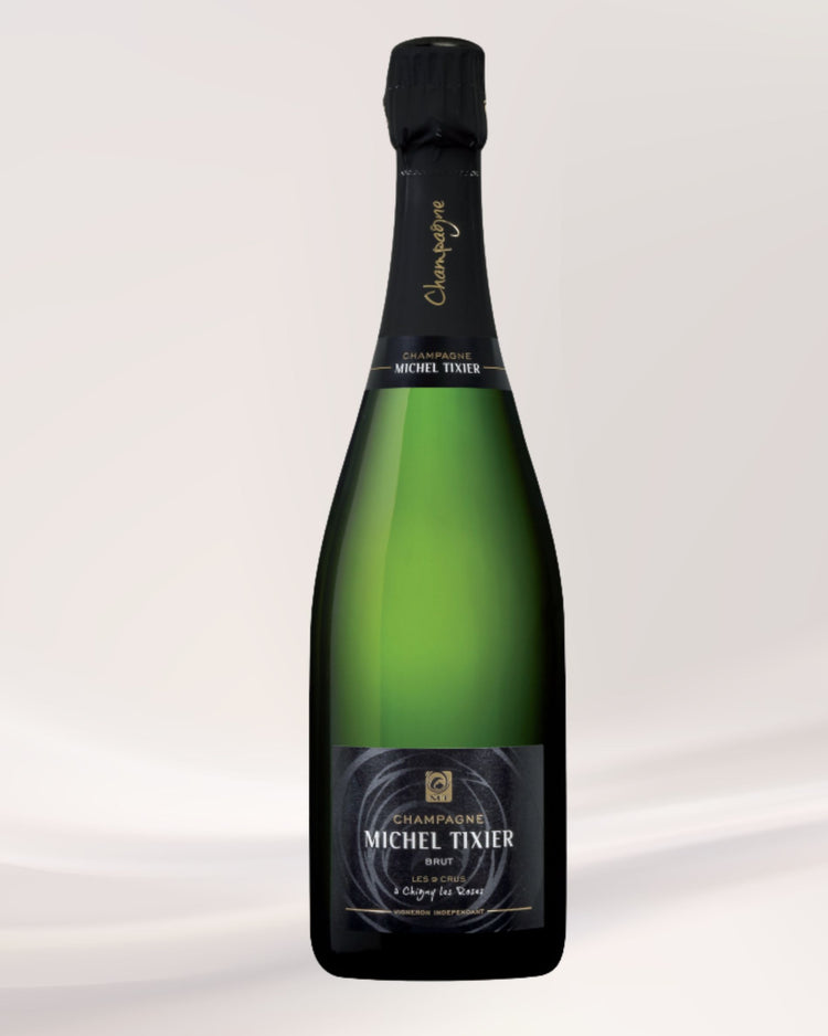 Bouteille de champagne Michel Tixier avec étiquette élégante