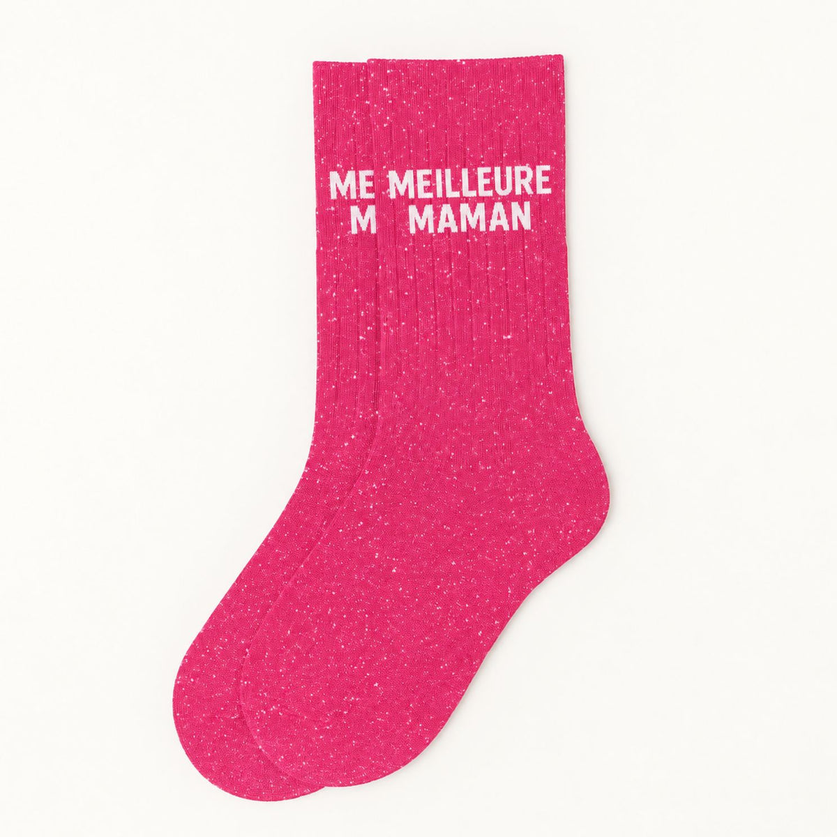 Chaussettes à paillettes avec inscription 'Meilleure Maman