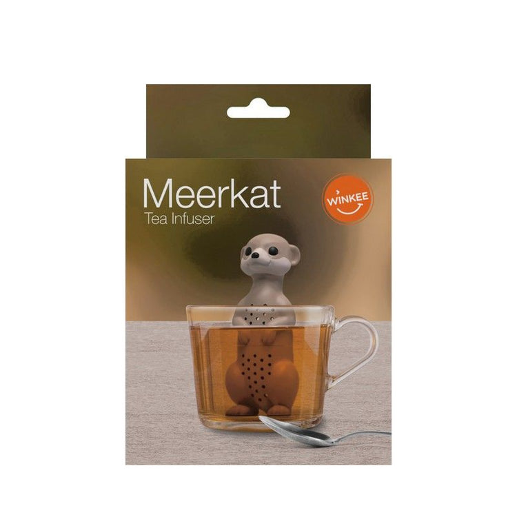 Infuseur à thé suricate en position debout, prêt à infuser
