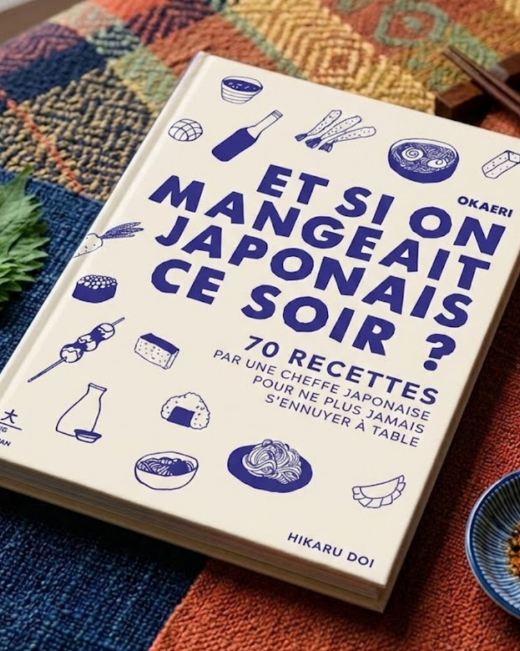 Couverture du livre Okaeri avec des illustrations japonaises