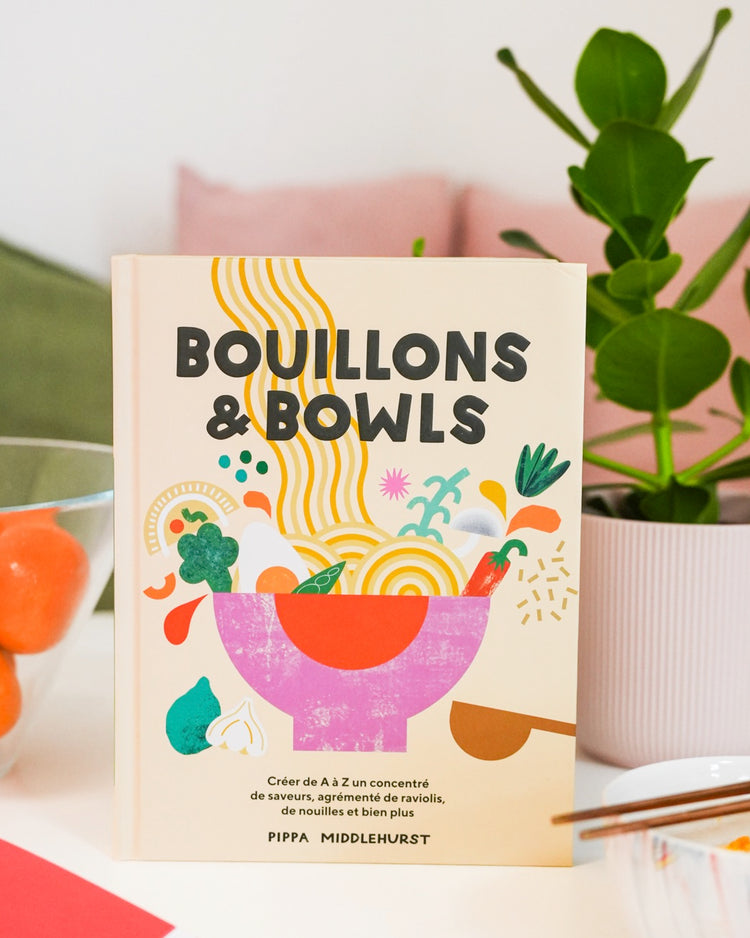 Couverture du livre de recettes avec des illustrations colorées.