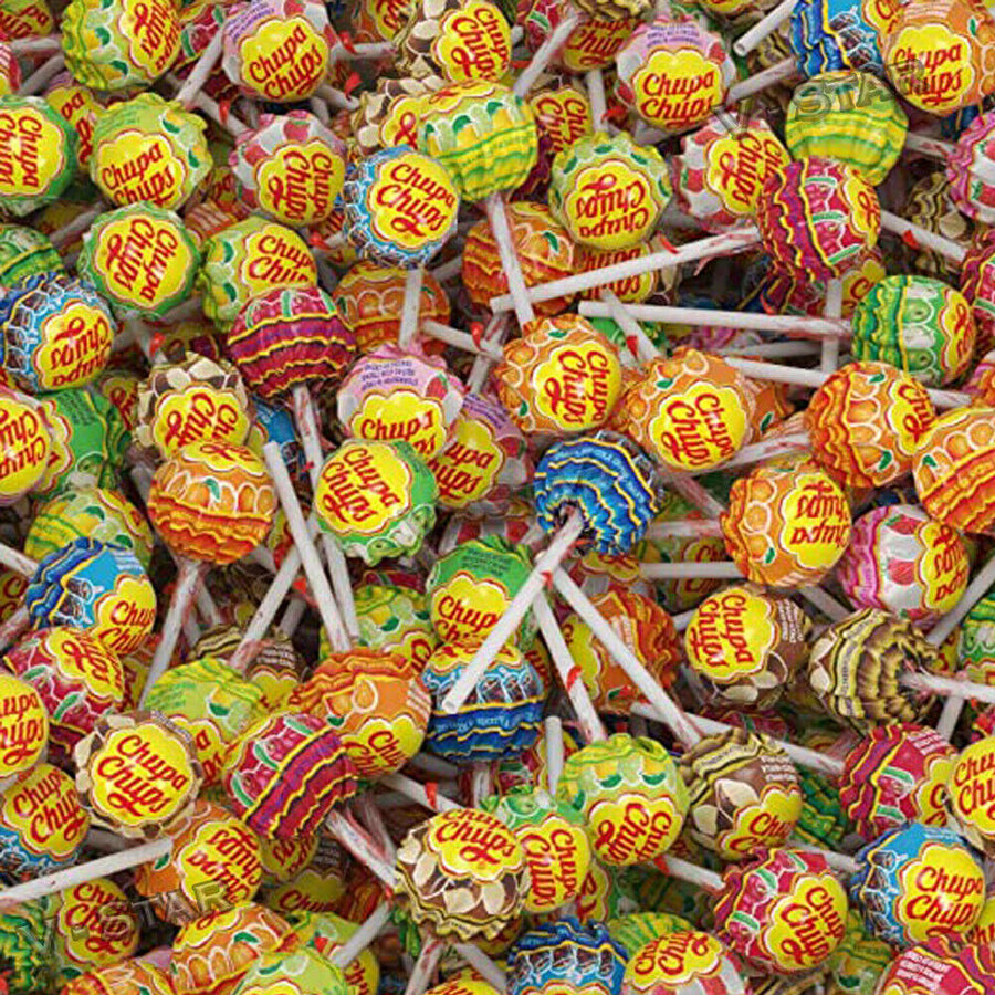 Mini Chupa Chups colorés en forme de piñata.