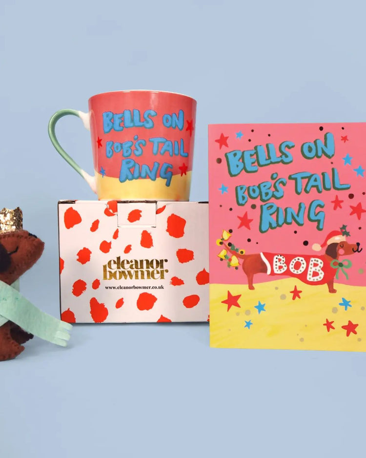 Mug de Noël avec Bob le teckel en costume de Père Noël