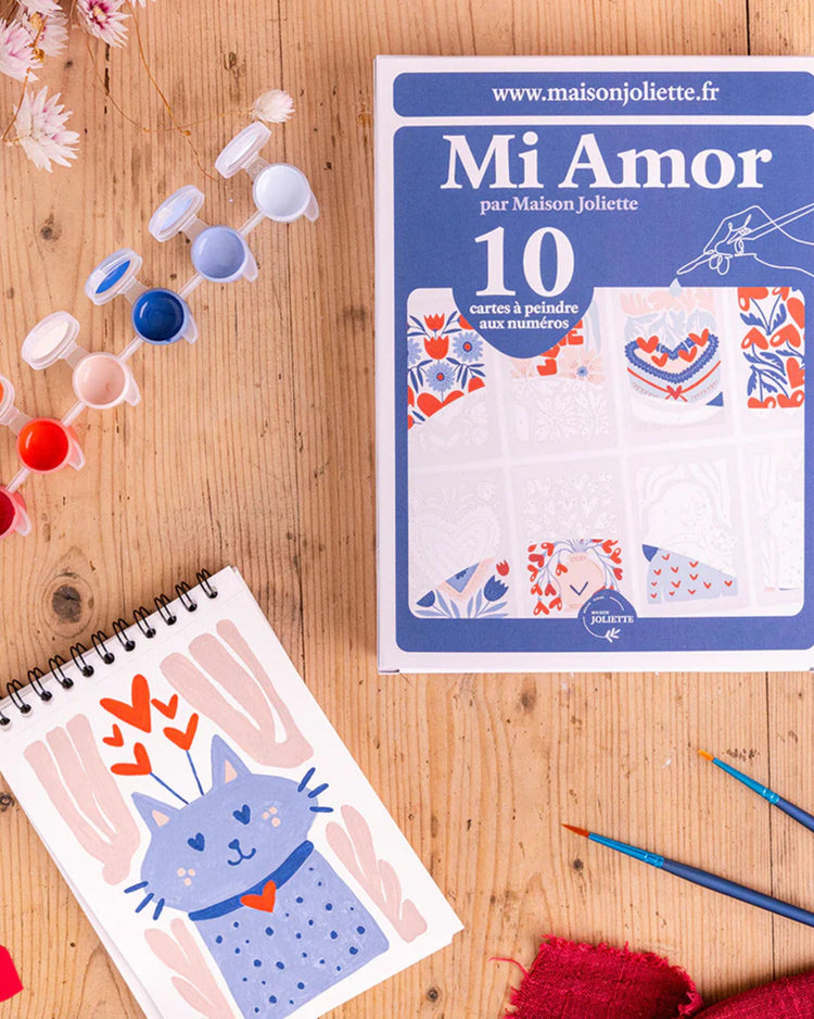 Kit de peinture à numéros avec cartes illustrant l'amour