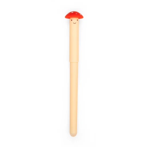 Stylo champignon avec capuchon coloré et texture lisse