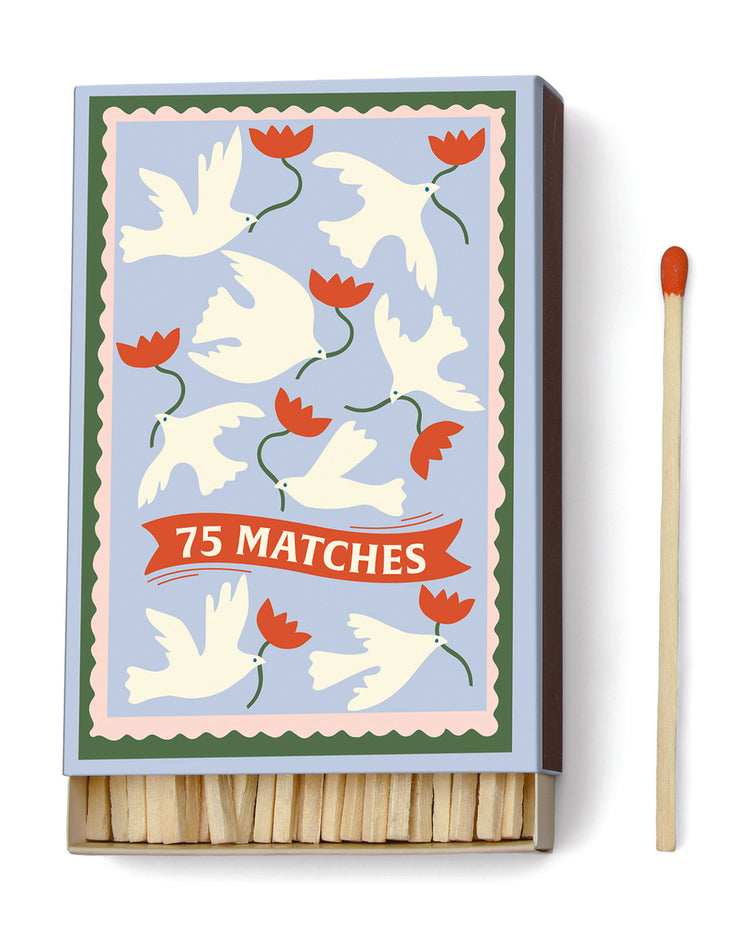 Allumettes illustrées avec motif carnet de voyage