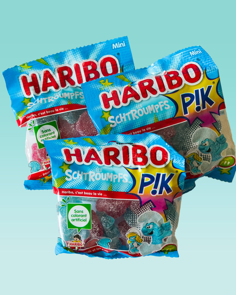 Sachets de bonbons Schtroumpfs Pik avec texture sucrée