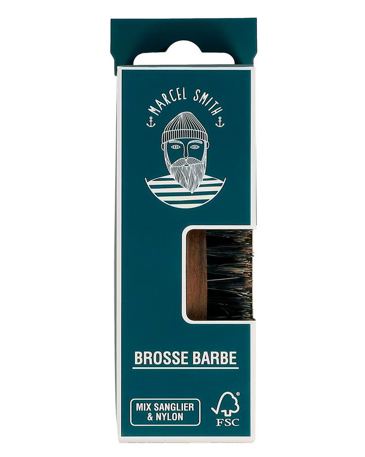 Brosse à barbe en bois avec poils en sanglier et nylon