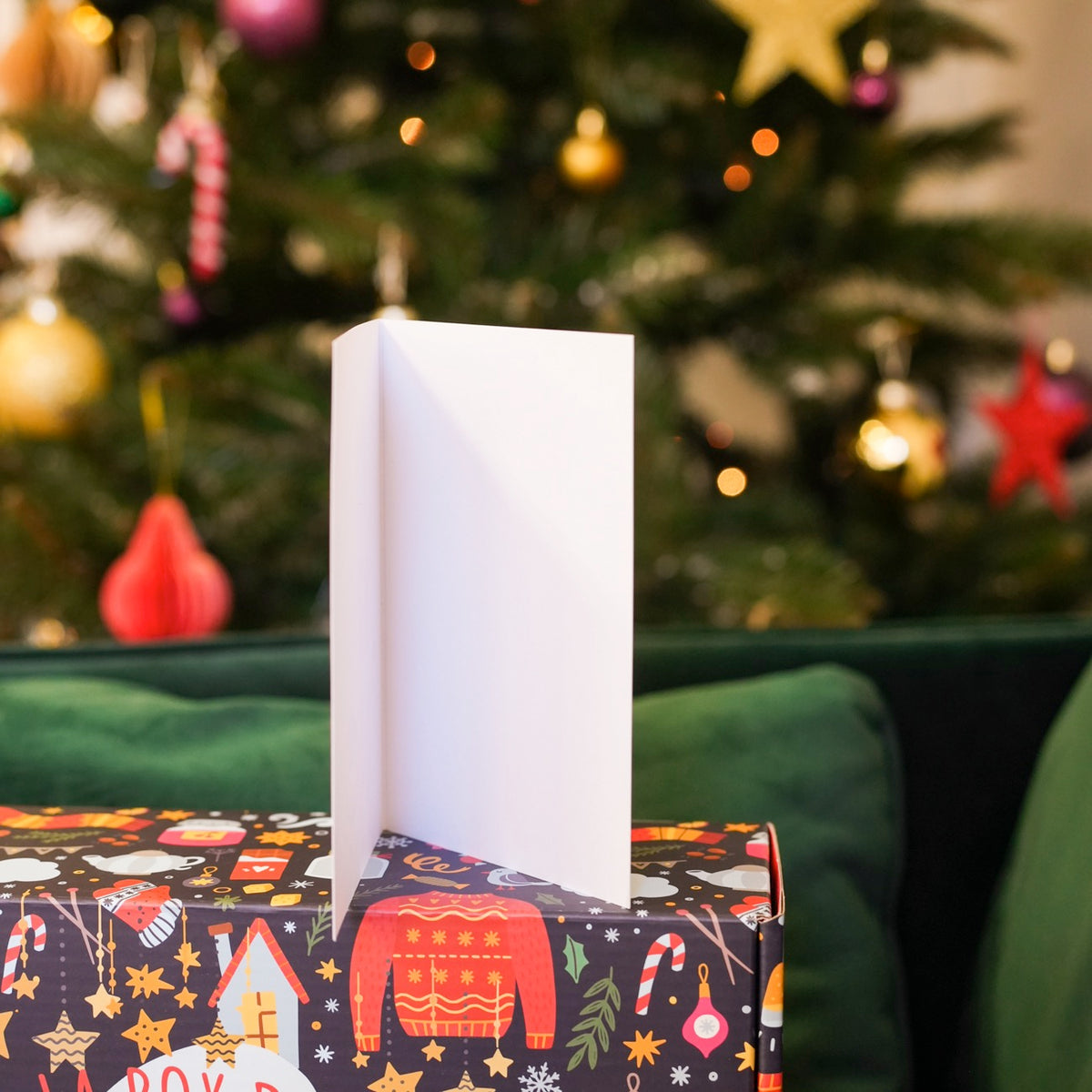 Carte de Noël avec motif givré et texte 'Ho Ho Ho'