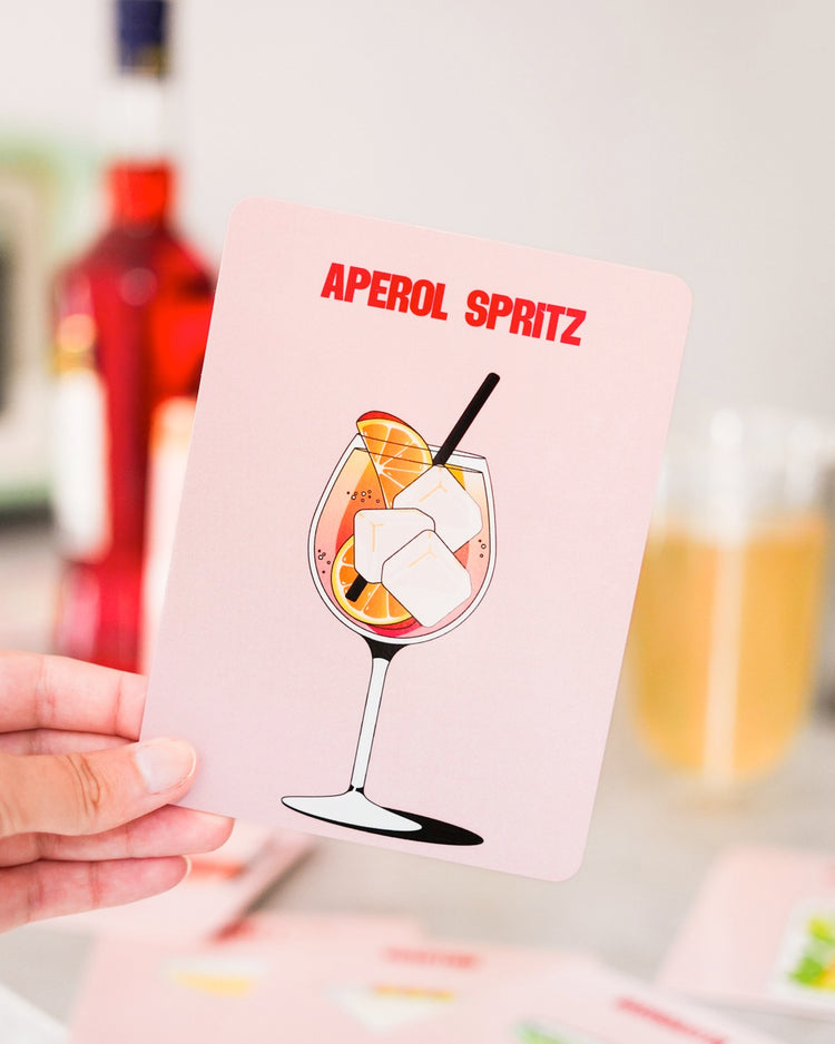 30 cartes de recettes de cocktails avec illustrations colorées