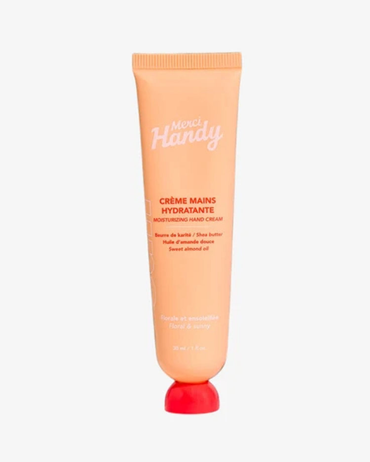 Crème mains Sun avec tube jaune et motif ensoleillé