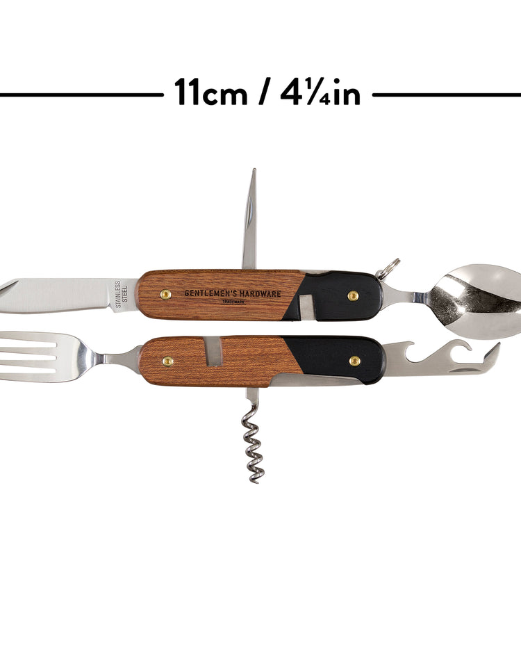 Kit de couverts de voyage avec manche en bois élégant