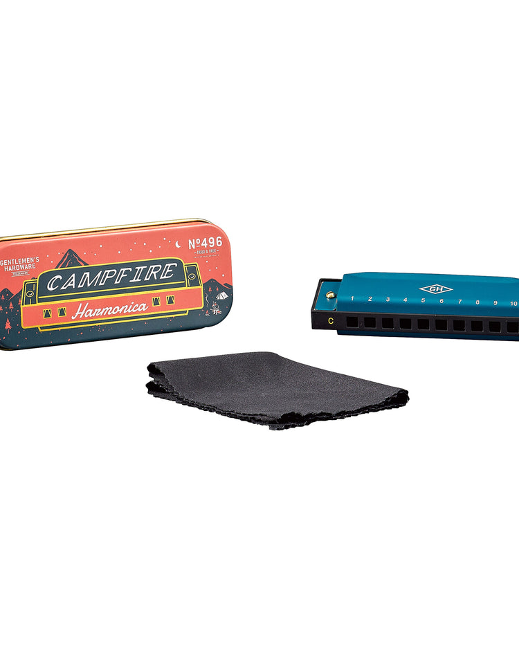 Harmonica de camping avec finition métallique brillante