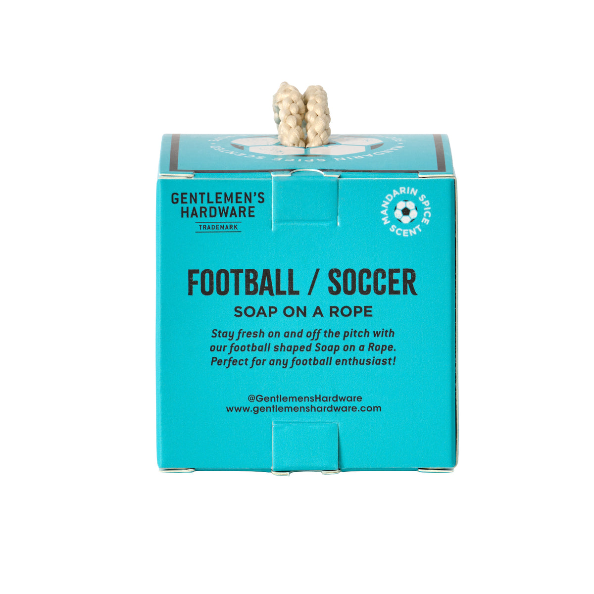 Savon en forme de ballon de foot avec corde pour un usage pratique