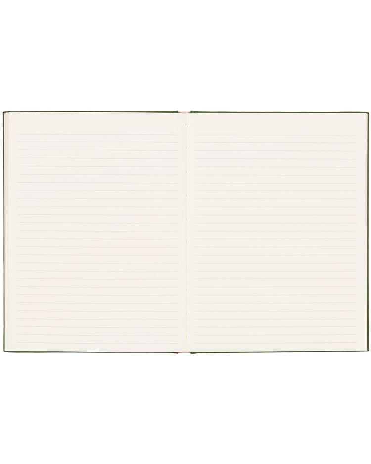 Carnet avec motif hirondelles et fleurs oranges sur la couverture