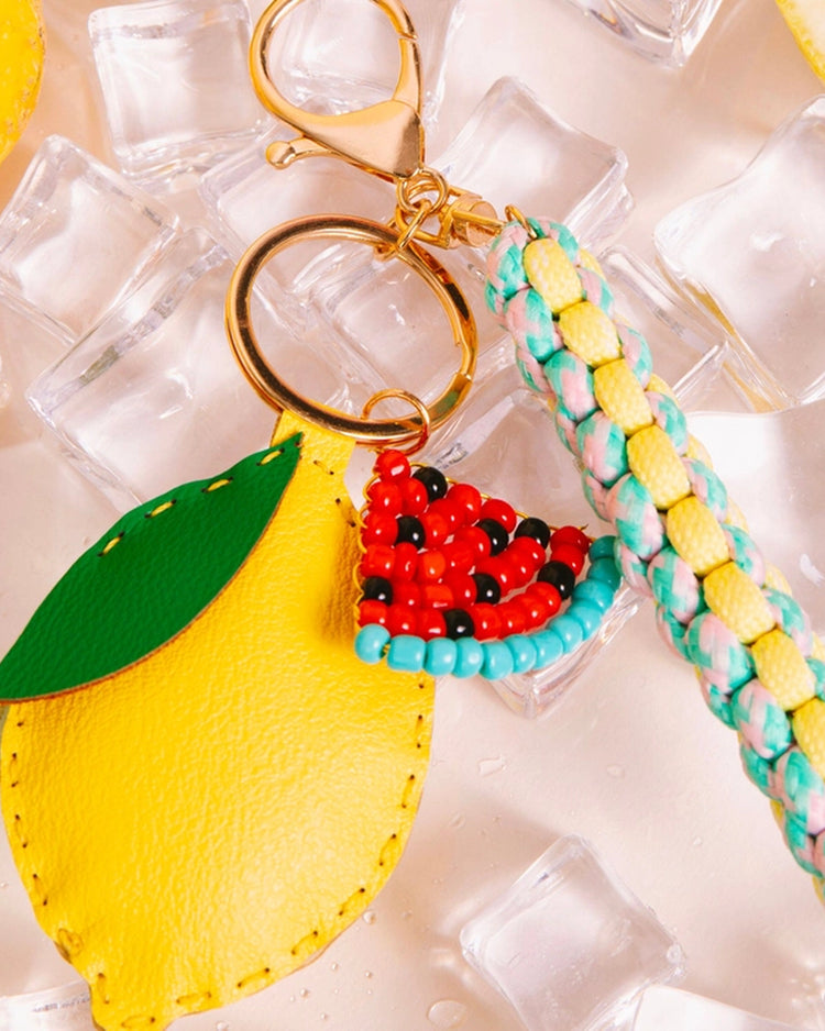 Kit DIY porte-clé citron avec accessoires colorés et frais
