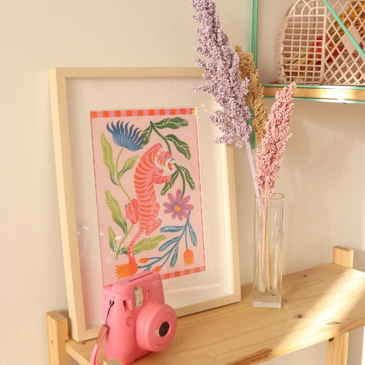 Kit peinture au numéro avec motif de tigre fleuri en détail