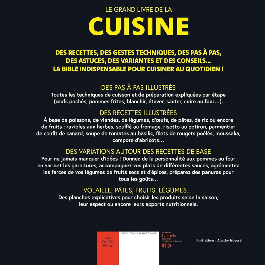Couverture du grand livre de cuisine avec illustrations colorées