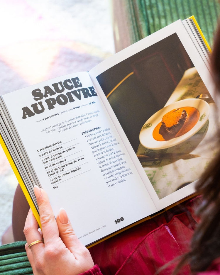 Couverture du livre avec des illustrations de sauces variées