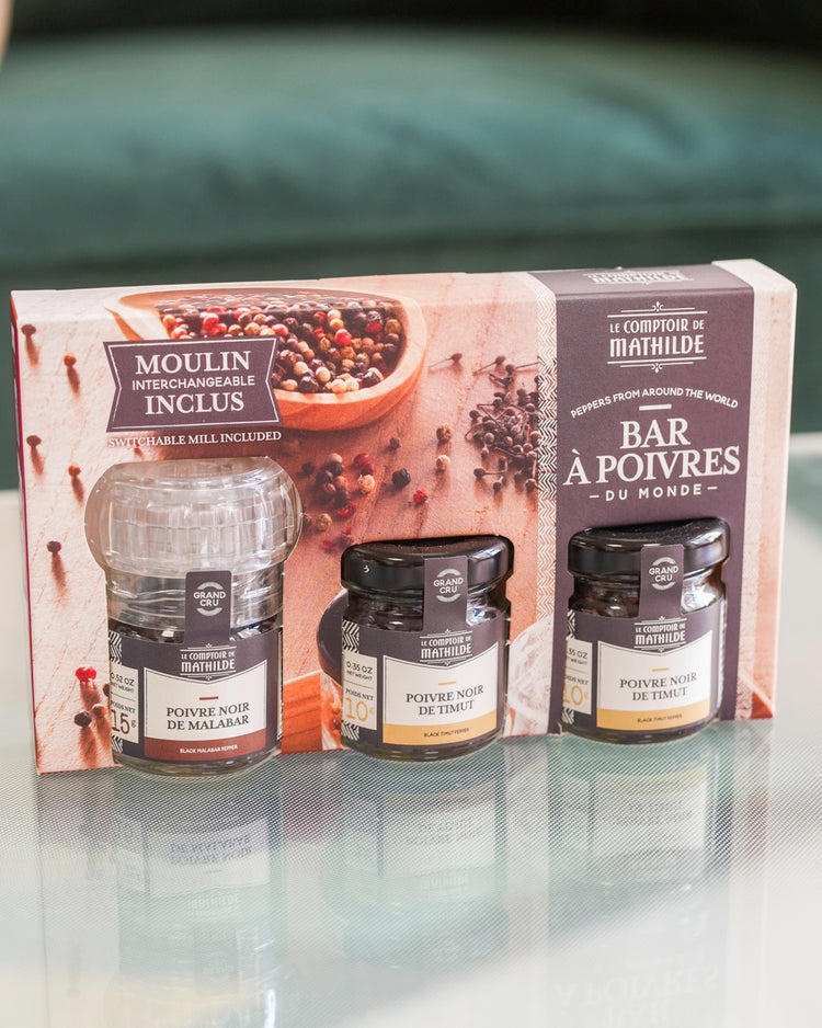 Coffret de moulin à sel et poivre avec design élégant