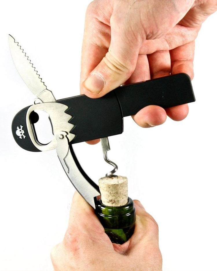 Tire-bouchon pirate avec jambe de bois et cache-œil