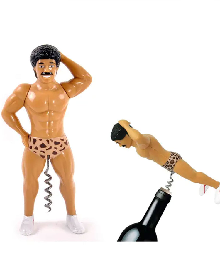 Ouvre-bouteille Moustache avec motif léopard sur le corps
