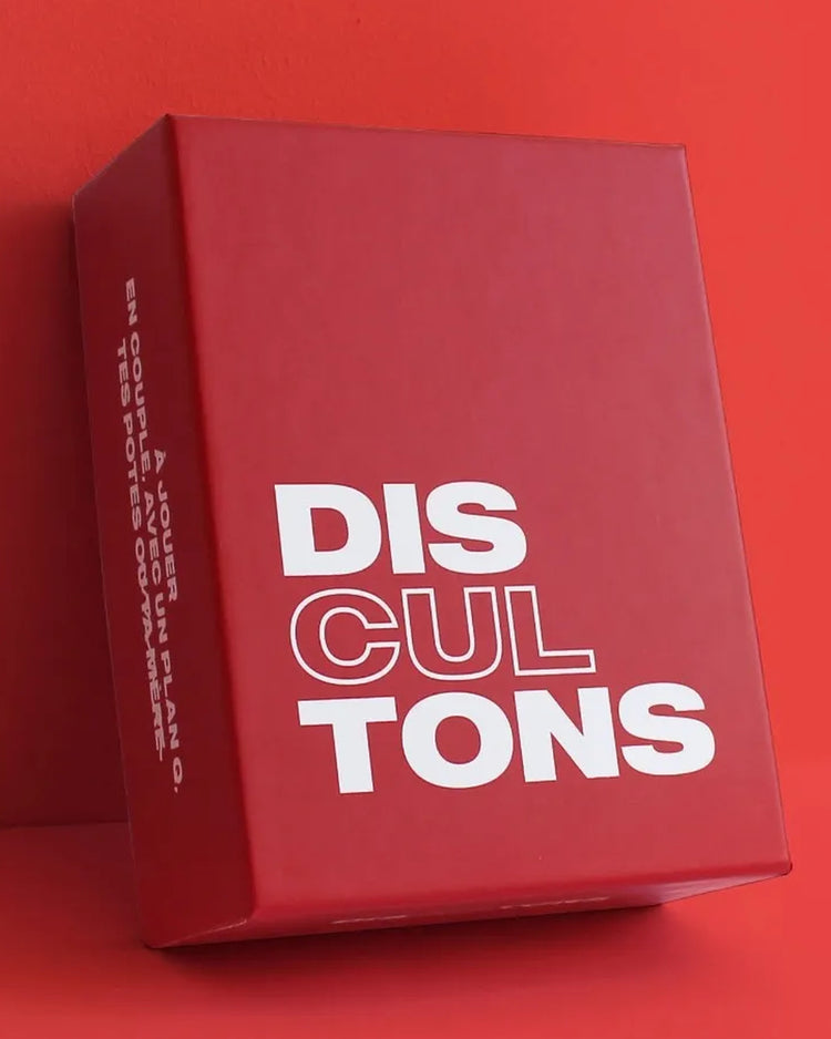 Boîte du jeu Discultons avec design coloré et moderne