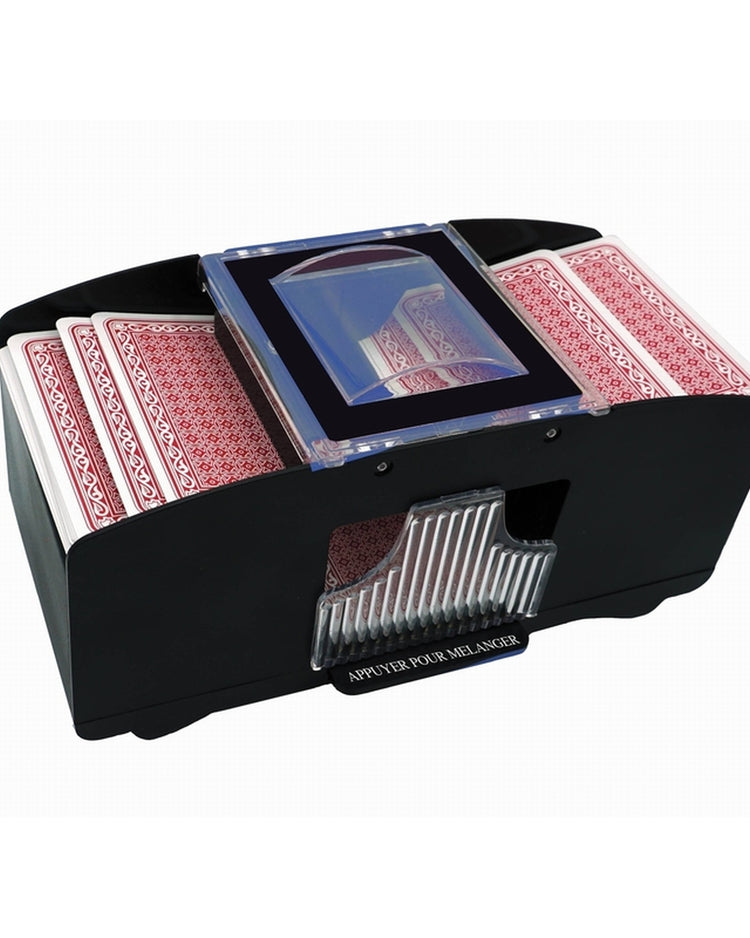 Mélangeur automatique de cartes vu de dessus, design élégant