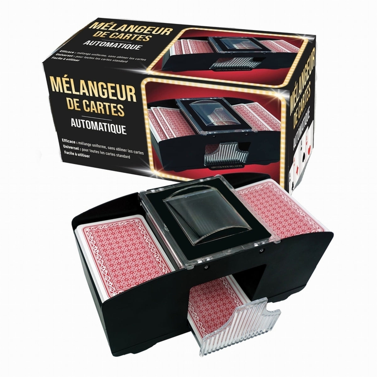 Mélangeur automatique de cartes avec design compact et moderne