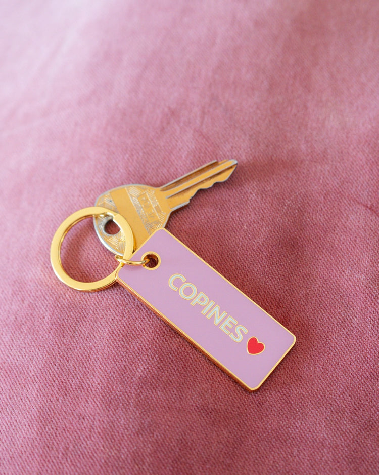 Porte-clé en forme de cœur avec inscription d'amitié.