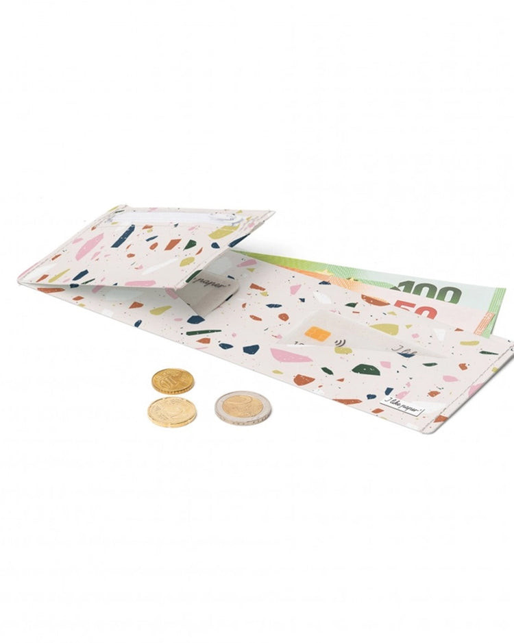 Portefeuille en carton avec motif terrazzo coloré