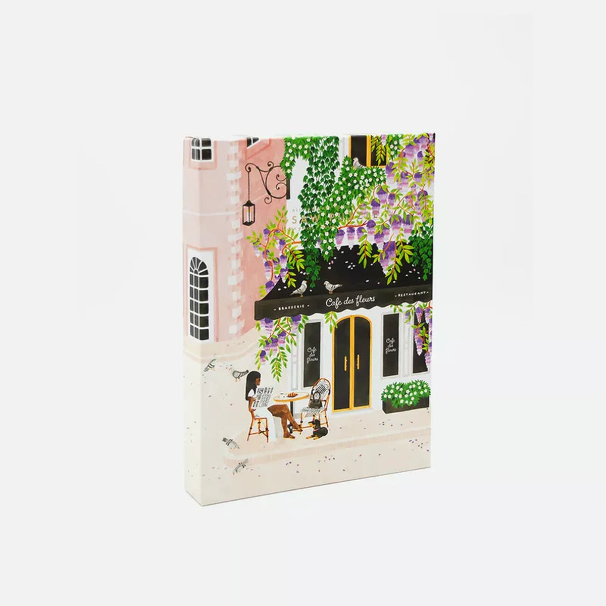 Puzzle représentant un café parisien avec détails colorés