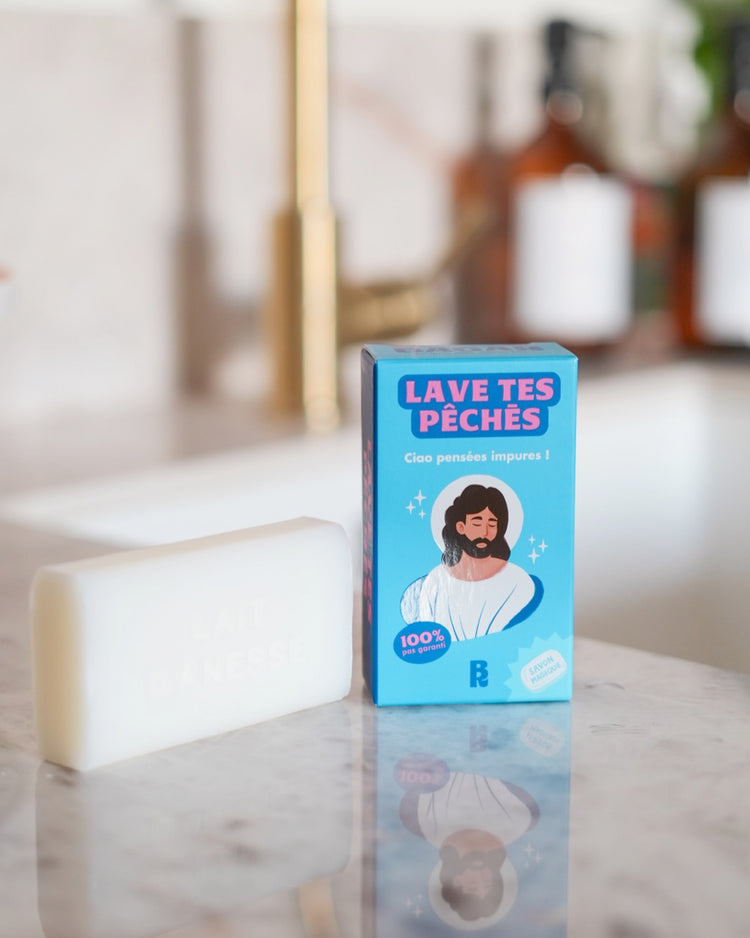 Savon au lait d'ânesse avec texture marbrée unique