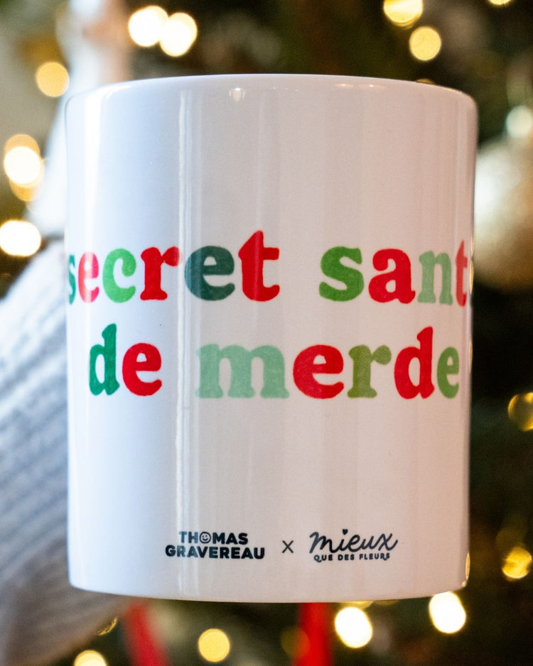 Mug humoristique pour Secret Santa avec texte amusant