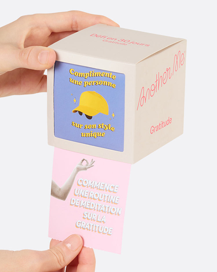 Couverture du défi de gratitude avec illustrations colorées.