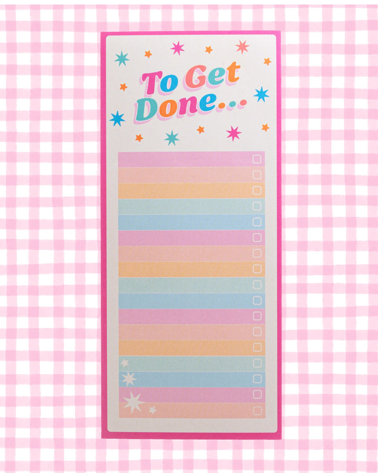 To-do list colorée avec motifs inspirants et design dynamique.