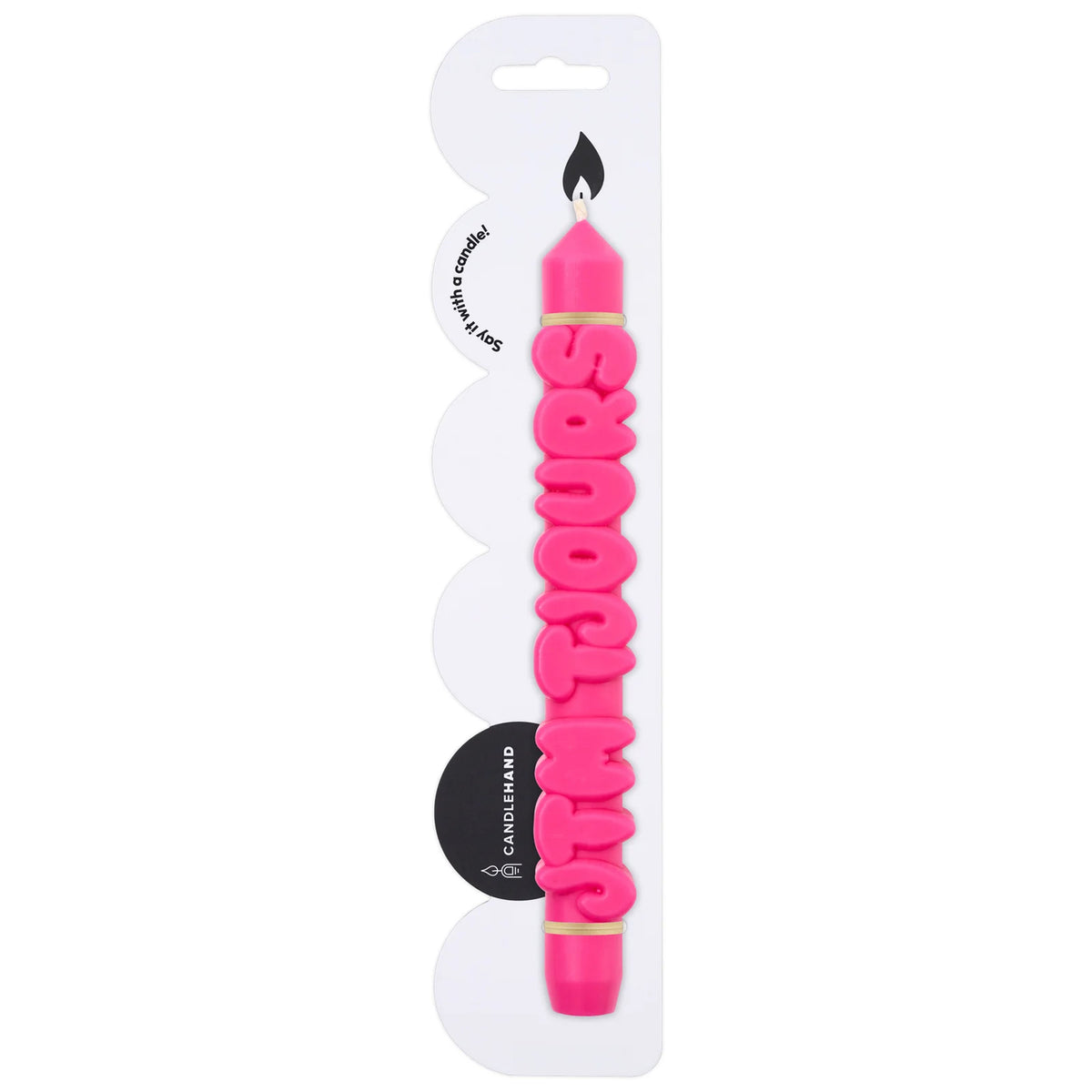 Bougie JTM toujours avec message tendre sur fond doux