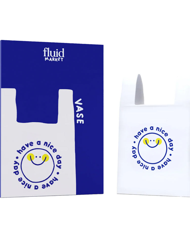 Vase en forme de sac de shopping avec motif smiley