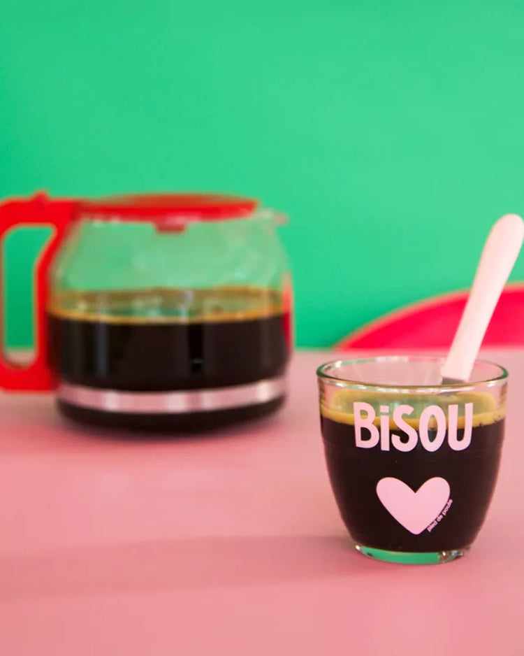Verre Duralex Bisou XL avec message joyeux et couleurs vives