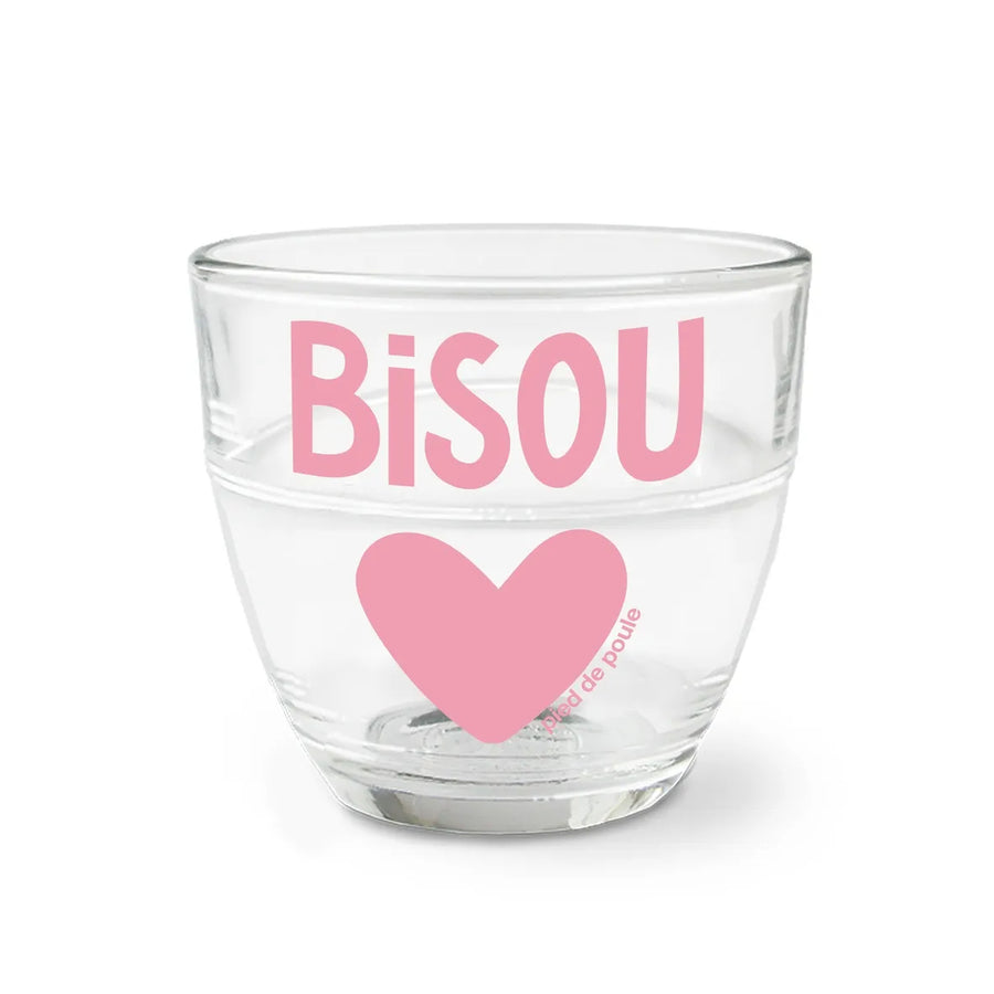 Verre Duralex Bisou XL avec message joyeux et couleurs vives