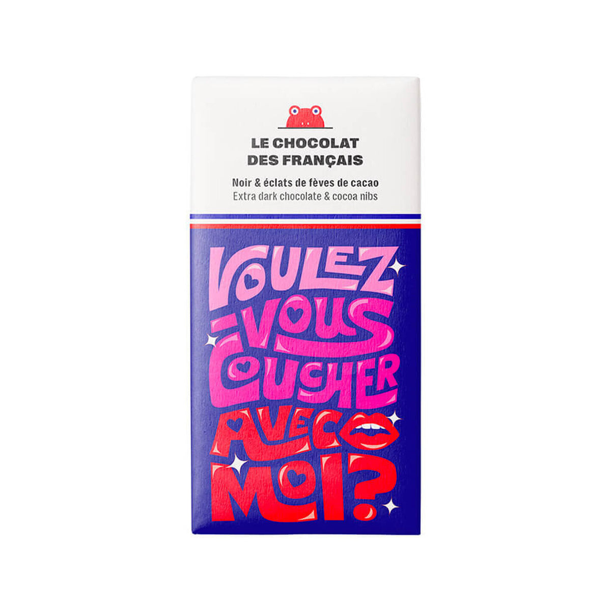 Tablette de chocolat avec message audacieux en gros plan