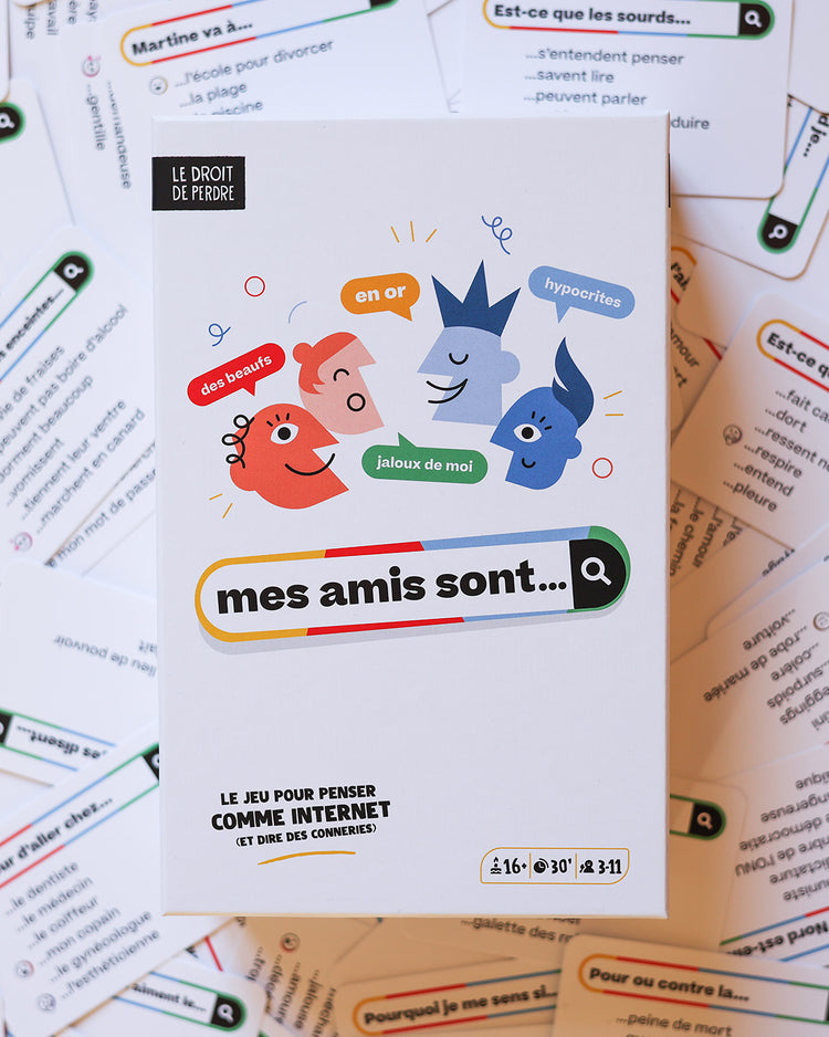 Jeu de société Mes amis sont... avec boîte et cartes illustrées.