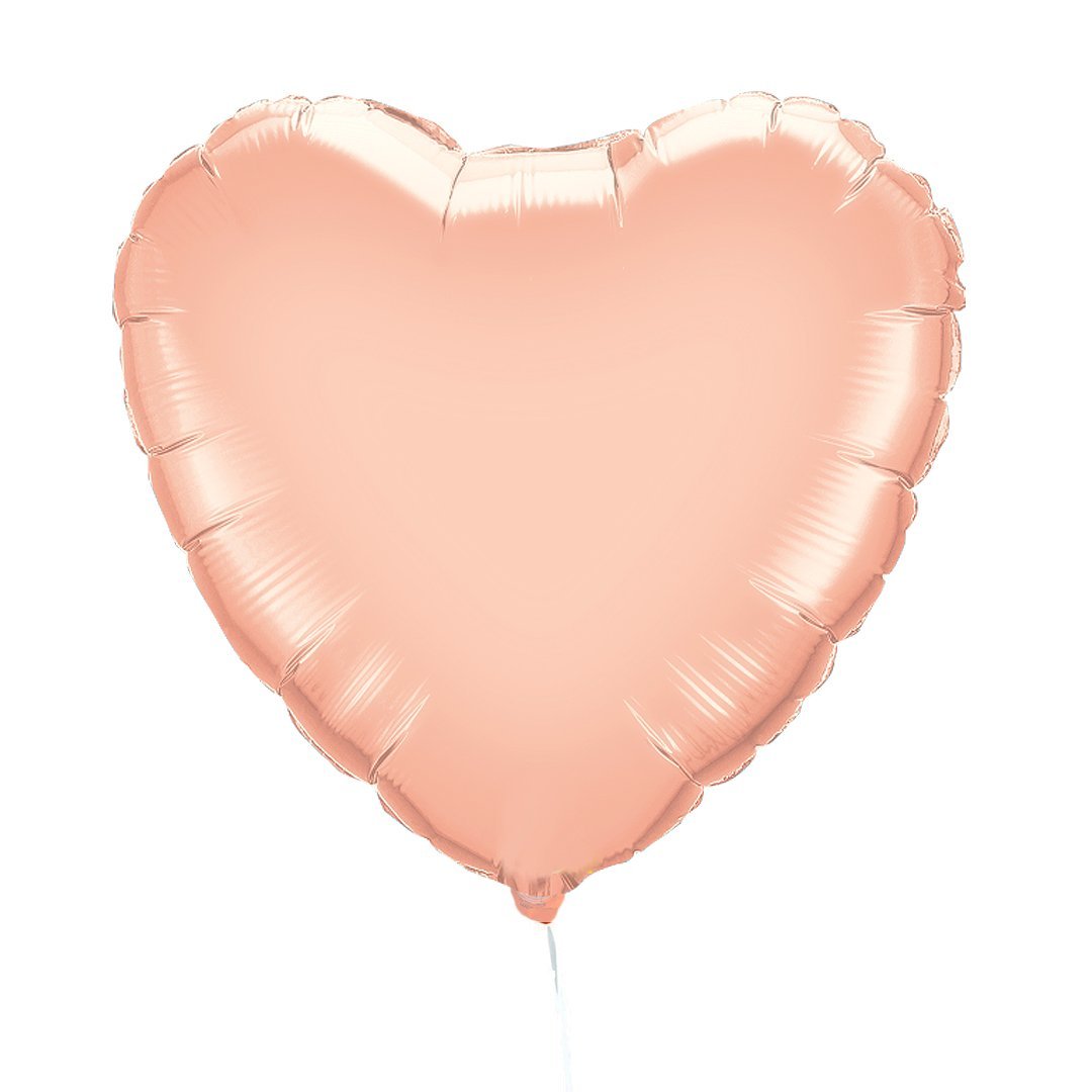 Pack de 4 ballons coeurs rose gold pour une décoration romantique.