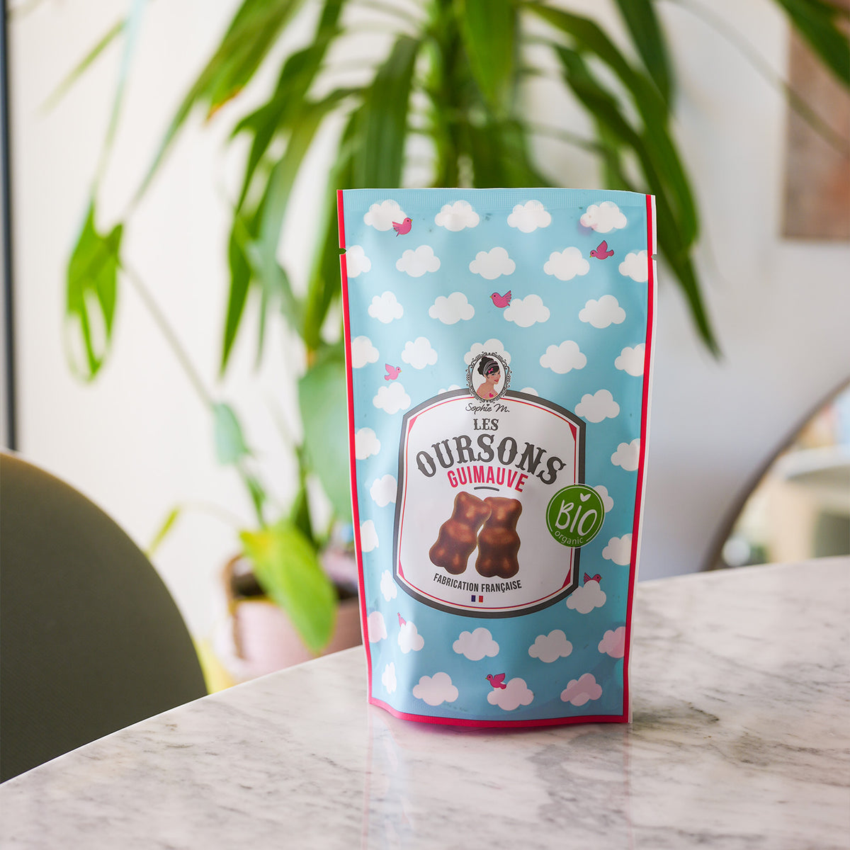 Sachet d'oursons guimauve enrobés de chocolat au lait